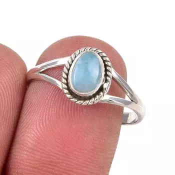 Кольцо из серебра 925 пробы с драгоценным камнем Natural Republic Larimar S.8.5 i1m07