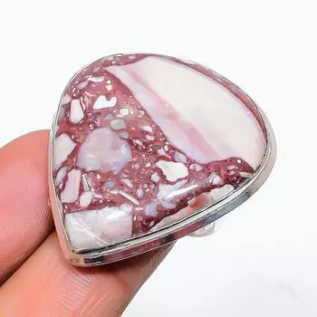 Кольцо из серебра 925 пробы с натуральным диким конем, размер 8, ручная работа i7S21