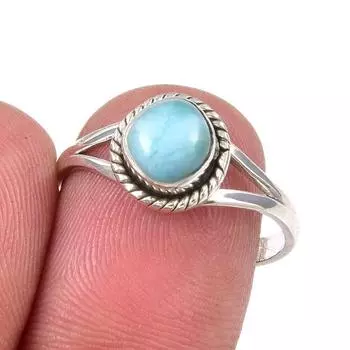 Кольцо из серебра 925 пробы с драгоценным камнем Natural Republic Larimar, размер 8, d4h64