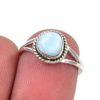 Кольцо из серебра 925 пробы с драгоценным камнем Natural Republic Larimar, размер 6, a5f17