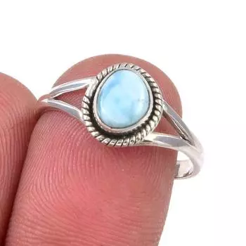 Кольцо из серебра 925 пробы с драгоценным камнем Natural Republic Larimar, размер 8 z2e20