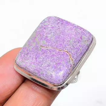 Кольцо из серебра 925 пробы с натуральным пурпуритом, размер 7, G0V22