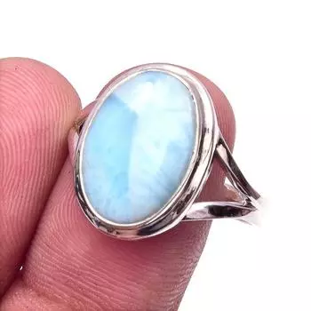 Кольцо из серебра 925 пробы с драгоценным камнем Natural Republic Larimar, размер 10 h2I78