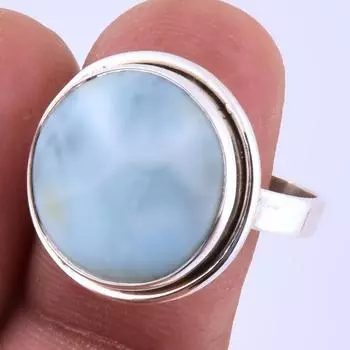 Кольцо из серебра 925 пробы с драгоценным камнем Natural Republic Larimar, размер 9,5 дюйма, n3F59