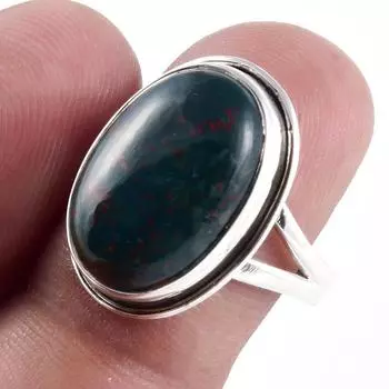 Кольцо из серебра 925 пробы с натуральным драгоценным камнем-кровавым камнем S.7 O2K78