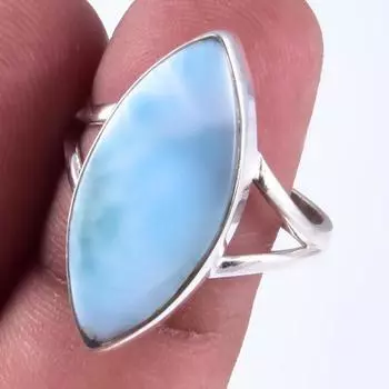 Кольцо из серебра 925 пробы с драгоценным камнем Natural Republic Larimar, размер S.9 V8n38