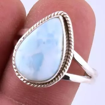 Кольцо из серебра 925 пробы с драгоценным камнем Natural Republic Larimar, размер S.9 n7a97