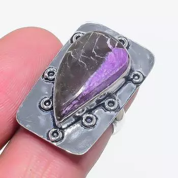 Кольцо из серебра 925 пробы с натуральным пурпуритом, размер 6, a5q80