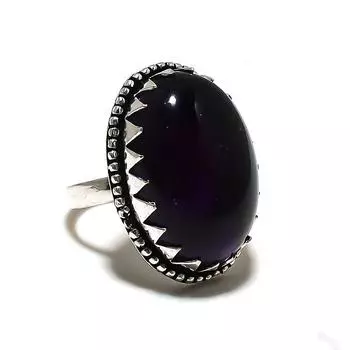 Кольцо из серебра 925 пробы с драгоценным камнем Sage Amethyst, размер 7 o3l69