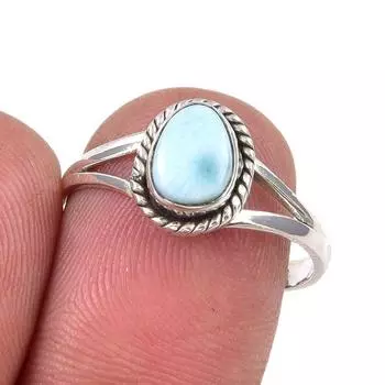 Кольцо из серебра 925 пробы с драгоценным камнем Natural Republic Larimar, размер 8 g3v48