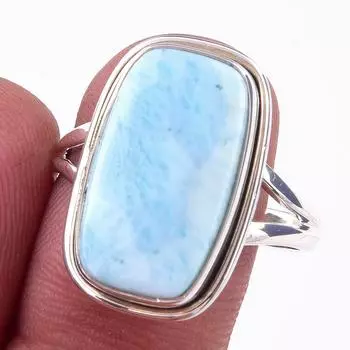 Кольцо из серебра 925 пробы с драгоценным камнем Natural Republic Larimar, размер 10 B2V34