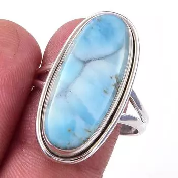 Кольцо из серебра 925 пробы с драгоценным камнем Natural Republic Larimar, размер 10 F8D66