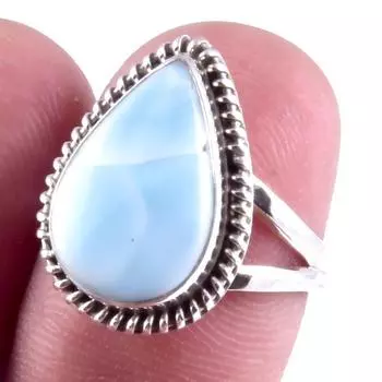 Кольцо из серебра 925 пробы с драгоценным камнем Natural Republic Larimar, размер 6 дюймов, P3h94