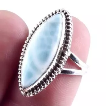 Кольцо из серебра 925 пробы с драгоценным камнем Natural Republic Larimar, размер S.6 E9u18