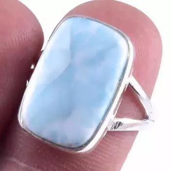Кольцо из серебра 925 пробы с драгоценным камнем Natural Republic Larimar, размер 7 дюймов, N8h99