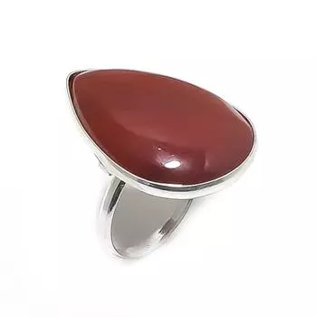 Кольцо из серебра 925 пробы с натуральным камнем сердоликом, размер 7,5 I5B39