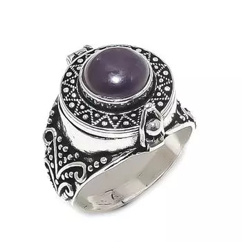 Кольцо из серебра 925 пробы с натуральным аметистом, размер 10,5 F7E86