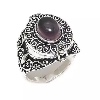 Кольцо из серебра 925 пробы с натуральным аметистом, размер 9,5 w4I45