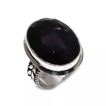 Кольцо из серебра 925 пробы с натуральным аметистом, размер 5, B2P71