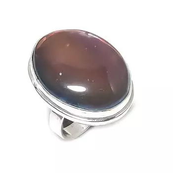 Кольцо из серебра 925 пробы с натуральным лабрадоритом, размер 8 c9e49