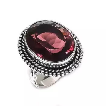 Кольцо из серебра 925 пробы с натуральным аметистом, размер 9,5 M7o32