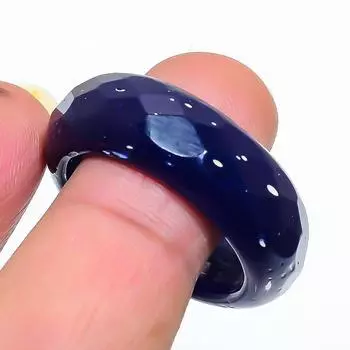 Кольцо из серебра 925 пробы с натуральным халцедоном и драгоценным камнем, размер 12 v4Q95