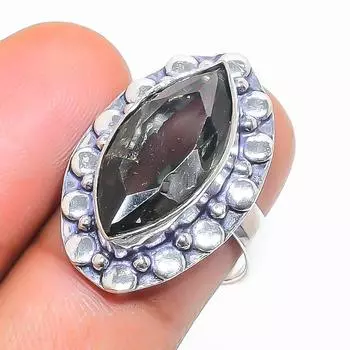 Кольцо из серебра 925 пробы с натуральным дымчатым топазом, размер 6 o5l79