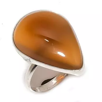 Кольцо из серебра 925 пробы с натуральным камнем сердоликом, размер 7 R2B95