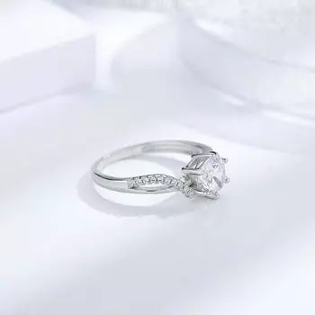 Кольцо из серебра 925 пробы с муассанитом Лю Шиши, 1 карат, имитация бриллианта, открытое кольцо с крестом и шестью когтями, обручальное кольцо opening adjustable