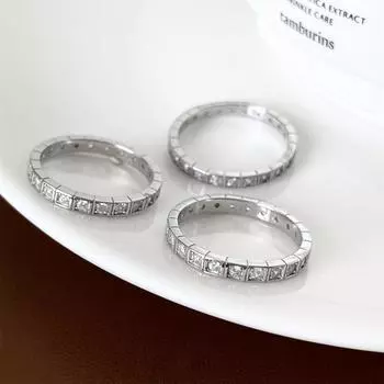 Кольцо из серебра 925 пробы с цирконием, простое и универсальное, повседневное, на указательный палец, изысканное, модное, холодное кольцо, новое No. 11