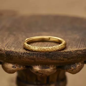 Кольцо из серебра 925 пробы с золотым покрытием, женское, открывающееся, нишевое, легкое, роскошное, изысканное, простое, модное кольцо Opening adjustable золотой