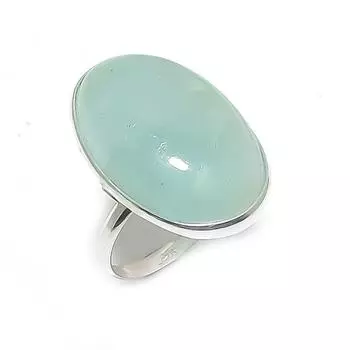 Кольцо из серебра 925 пробы с натуральным аквамарином, размер 7 H6v97