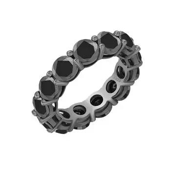 Кольцо из серебра 925 пробы, стерлинговое серебро 925 пробы, черный муассанит, черный бриллиант, новое модное индивидуальное кольцо в полный рост 5