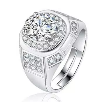 Кольцо из серебра 925 пробы, усыпанное бриллиантами, очаровательное мужское кольцо, платиновое напыление, модное кольцо с овальным бриллиантом в 2 карата