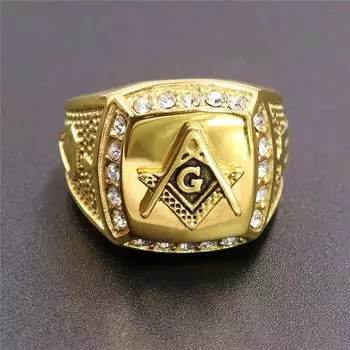 Кольцо из серебра S925 для мужчин и женщин, золотое кольцо с разбитым бриллиантом, масонское золотое кольцо с бриллиантом AG 8 золотой