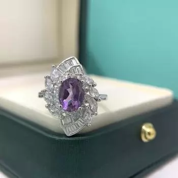 Кольцо из серебра S925 пробы Кольцо из стерлингового серебра S925 пробы с муассанитом, легкое, роскошное, промышленное кольцо с дизайном one size