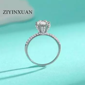 Кольцо из серебра S925 пробы Кольцо из стерлингового серебра S925 пробы с бриллиантами цвета муассанита, кольцо с бриллиантами, бриллиантовое кольцо в подарок на день рождения для вашей девушки 5