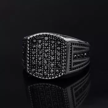 Кольцо из серебра S925 пробы, мужское кольцо, персонализированное, ретро, простое, с мелкими точками, мужское кольцо с каменной кладкой 11