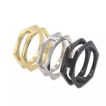 Кольцо из серебра S925 пробы, персонализированное, модное, нерегулярное, многоугольное, мужское кольцо из черного золота 7