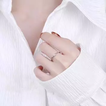 Кольцо из серебра S925 пробы с муассанитом из стерлингового серебра 925 пробы, небольшое кольцо с бриллиантом, рядное кольцо, изысканное ювелирное украшение, открывающееся в подарок one size