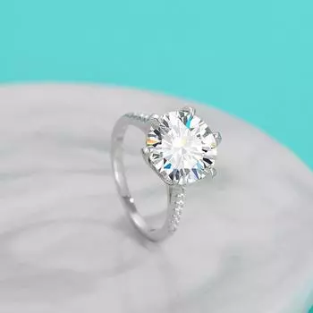 Кольцо из серебра S925 пробы с шестью когтями, муассанитовое кольцо для женщин, легкое роскошное обручальное кольцо из стерлингового серебра S925 пробы, женские украшения 5