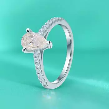 Кольцо из серебра S925 пробы с муассанитом и бриллиантами, каплевидное кольцо из стерлингового серебра S925 пробы, маленькое и изысканное, легкое, роскошное, простое, модное 5