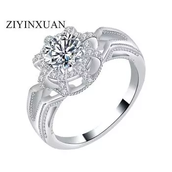 Кольцо из серебра S925 пробы, стерлинговое серебро S925 пробы, покрытое муассанитом, 18-каратное золотое кольцо с бриллиантом, новое женское кольцо с лепестками и бриллиантами 5