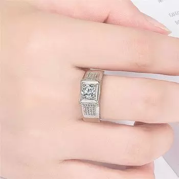 Кольцо из серебра S925 пробы, сверкающее мужское кольцо рыцаря, роскошное и властное, 18-каратное золото, бриллиантовое мужское кольцо с бриллиантом, кольцо с бриллиантом one size