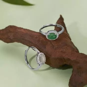 Кольцо из серебра S925 пробы в стиле ретро с геометрическим узором, женское, инкрустированное агатом, простое овальное кольцо, нишевая ювелирная мода opening adjustable