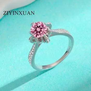 Кольцо из серебра S925 с муассанитом цвета S925, бриллиантовым цветочным бутоном, легкое, роскошное, универсальное, высококачественное, украшение на руку, кольцо в виде осьминога 5