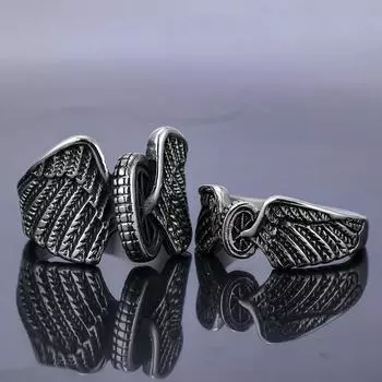 Кольцо из серебра S925, серия мотоциклов, кольцо в форме колеса и крыла, мужское и женское кольцо 5
