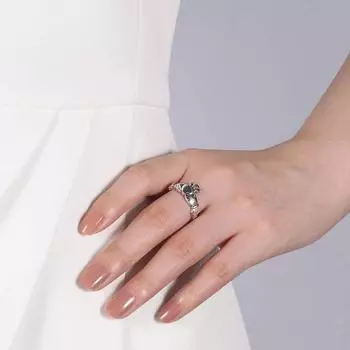 Кольцо из серебра в форме руки и сердца, корона, Кладдах, женское, полированное, обручальное, 925 пробы, ювелирные изделия, обручальные кольца, женский размер 4-11 4.5