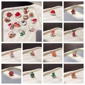 Кольцо из смолы в виде оленя, рождественская елка, рождественские украшения, модный дизайн, мультяшное прекрасное кольцо, друг A