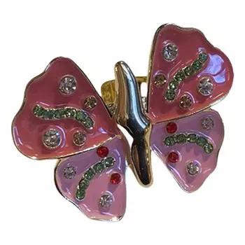 Кольцо из сплава в ретро-стиле с деталями из стразов, ручной работы, модный аксессуар для элегантного вечернего наряда A